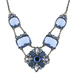 1928 Jewelry Blue Crystal Drop Necklace 16