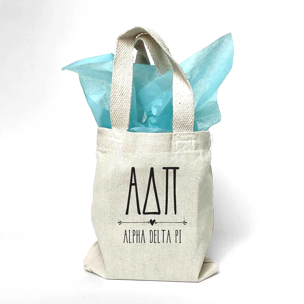 Alpha Delta Pi Boho Design on Mini Tote Gift Bag