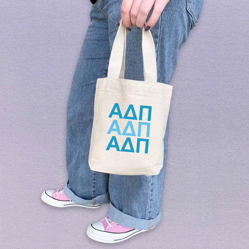 Alpha Delta Pi Sorority Greek Letters Mini Tote Gift Bag