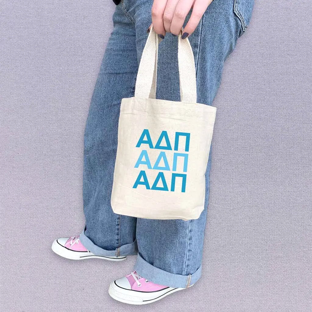 Alpha Delta Pi Sorority Greek Letters Mini Tote Gift Bag