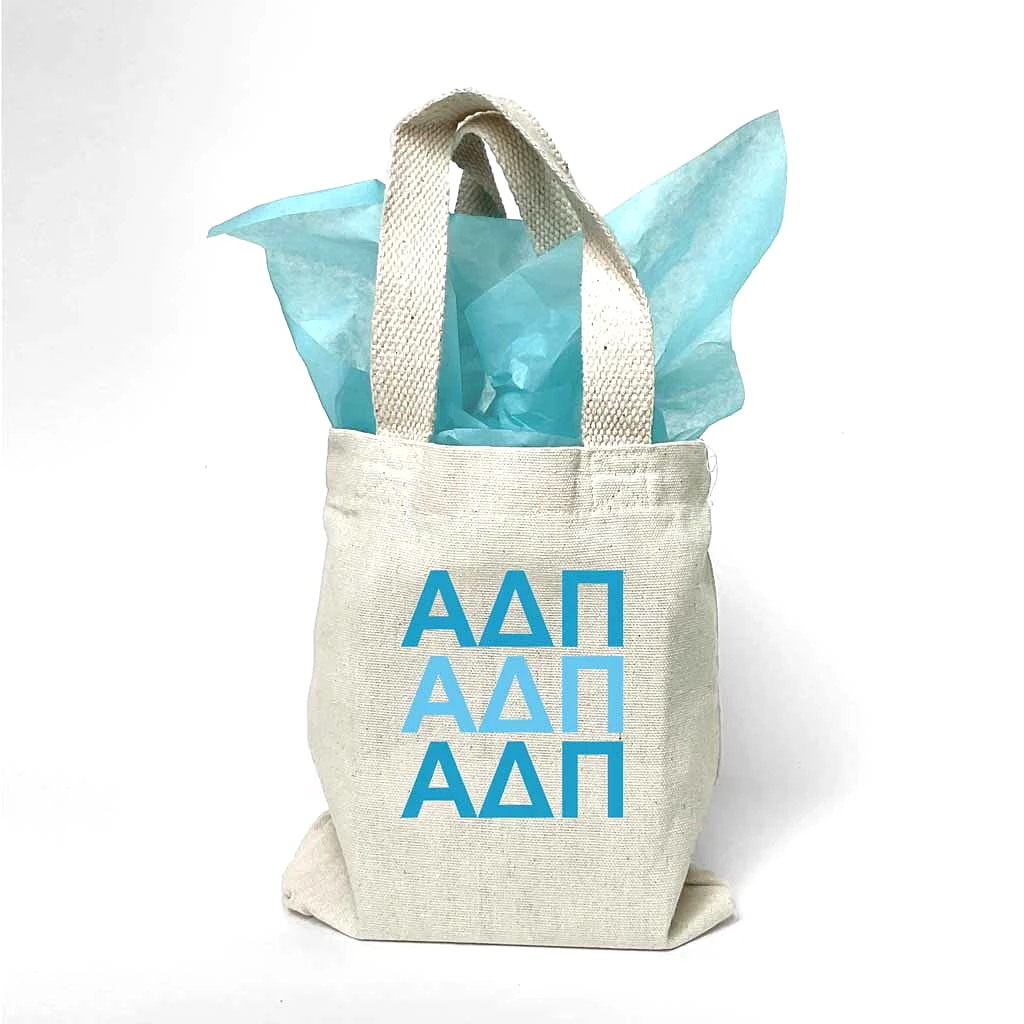 Alpha Delta Pi Sorority Greek Letters Mini Tote Gift Bag