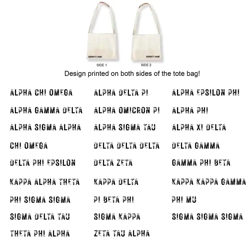 Alpha Delta Pi Sorority Messenger Bag with Cross Body Strap