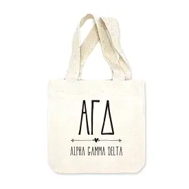 Alpha Gamma Delta Boho Design on Mini Tote Gift Bag