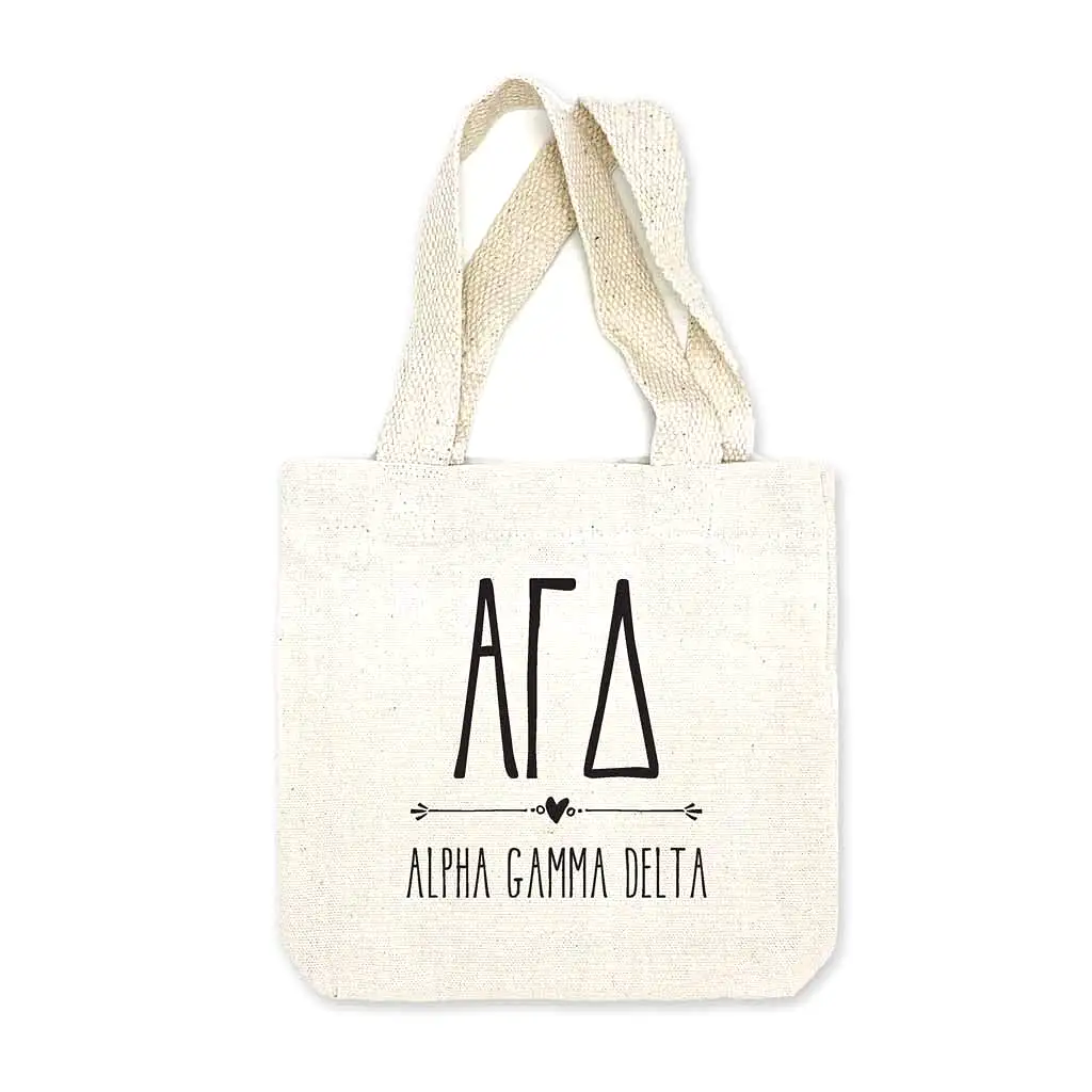 Alpha Gamma Delta Boho Design on Mini Tote Gift Bag