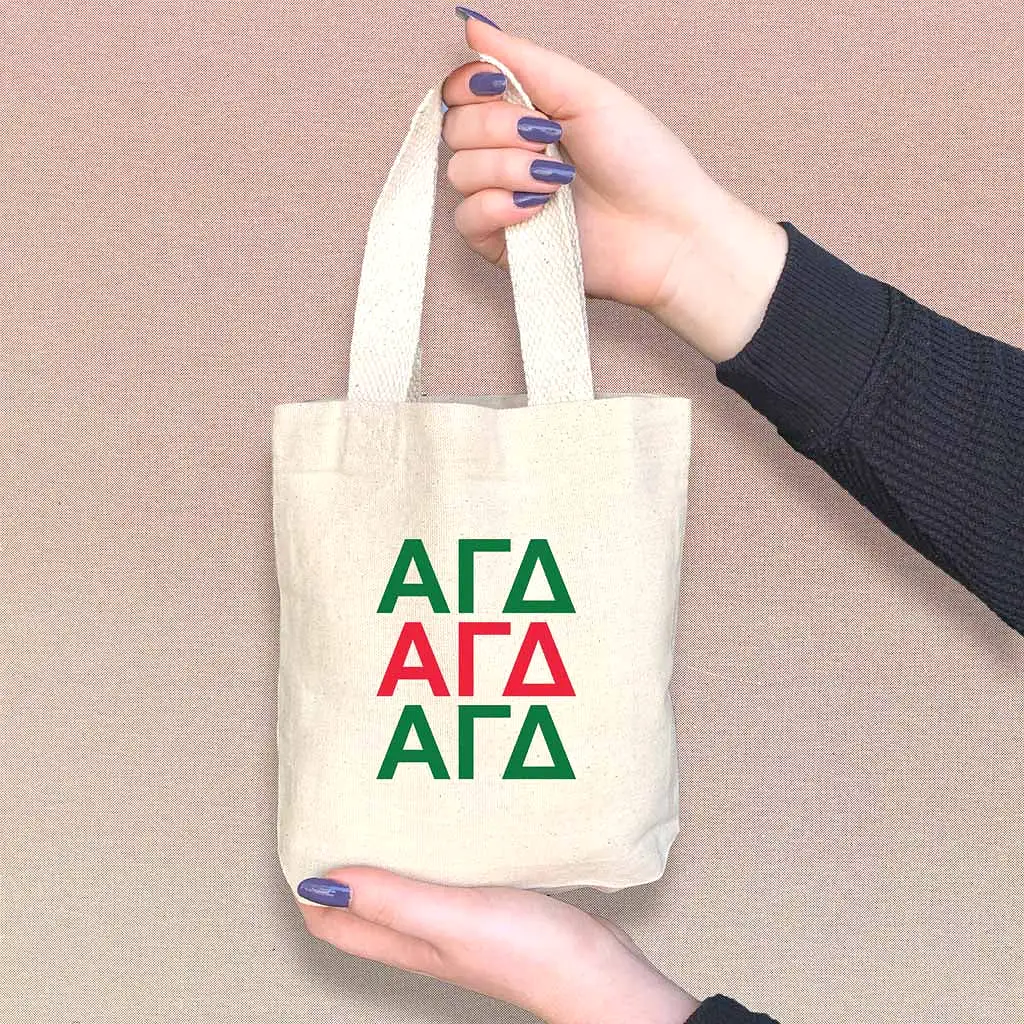 Alpha Gamma Delta Sorority Greek Letters Mini Tote Gift Bag