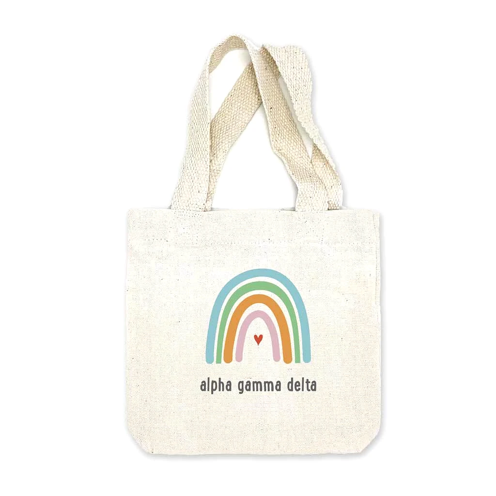 Alpha Gamma Delta Sorority Rainbow Mini Tote Gift Bag