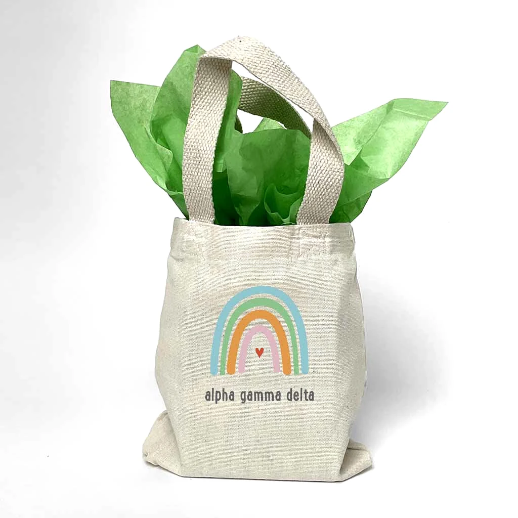 Alpha Gamma Delta Sorority Rainbow Mini Tote Gift Bag