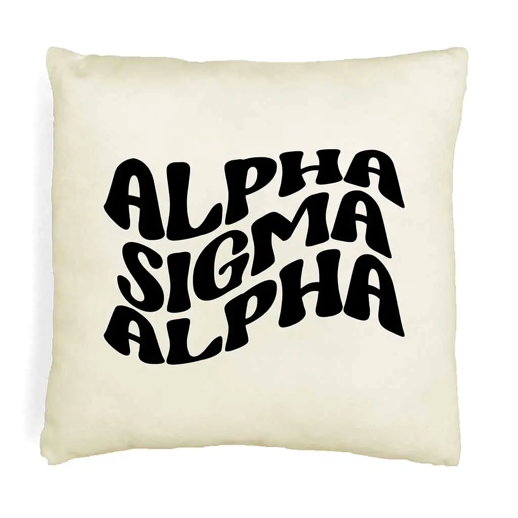 Alpha Sigma Alpha Greek Mod Design on a Sorority Throw Pillow Cover for Dorm Room or Apartment Decor