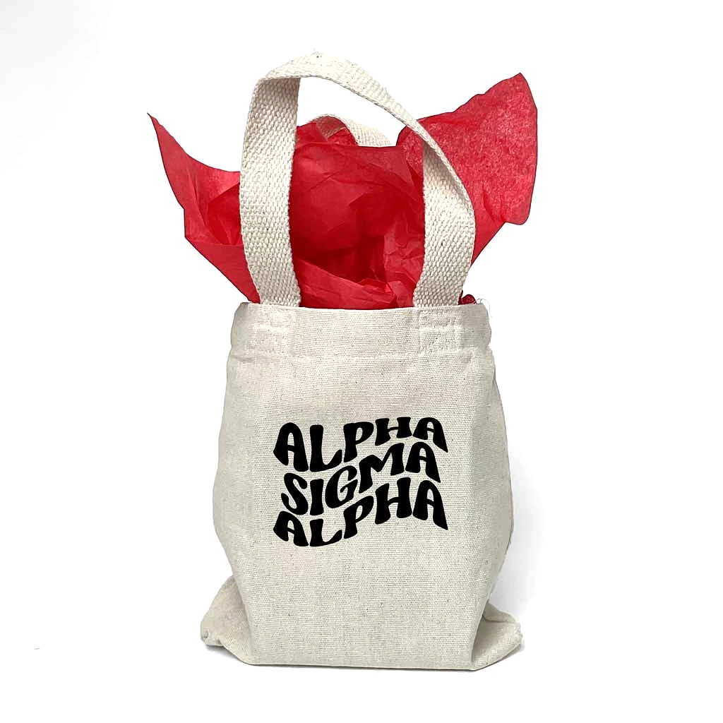 Alpha Sigma Alpha Mod Sorority Name Mini Tote Gift Bag