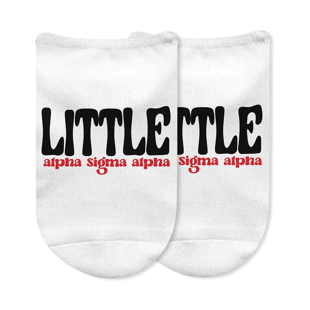 Alpha Sigma Alpha No Show Socks for Bigs and Littles