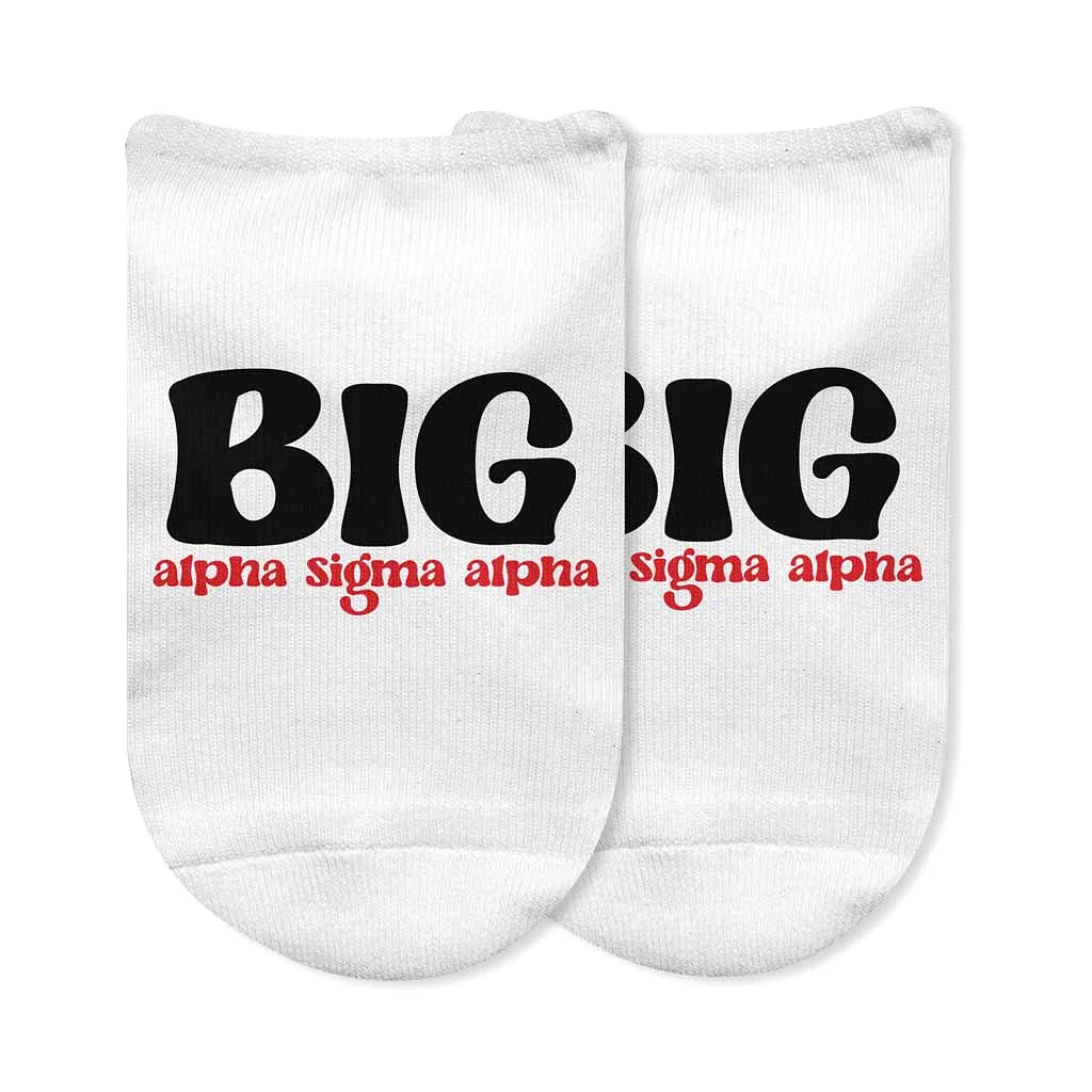 Alpha Sigma Alpha No Show Socks for Bigs and Littles