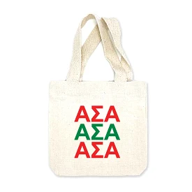 Alpha Sigma Alpha Sorority Greek Letters Mini Tote Gift Bag