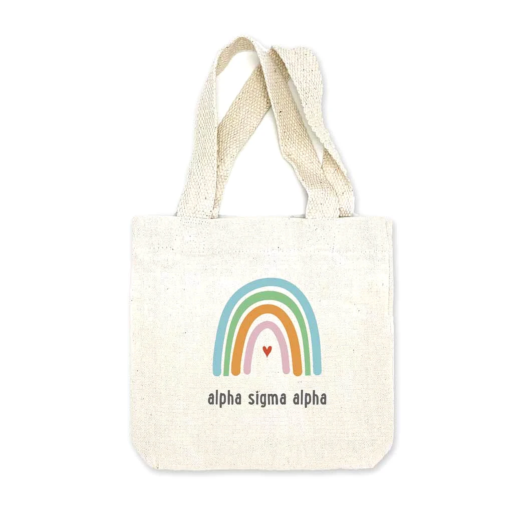 Alpha Sigma Alpha Sorority Rainbow Mini Tote Gift Bag