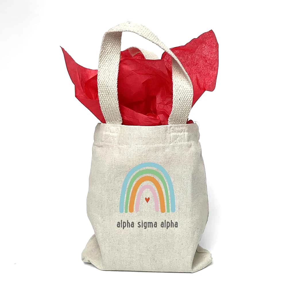 Alpha Sigma Alpha Sorority Rainbow Mini Tote Gift Bag