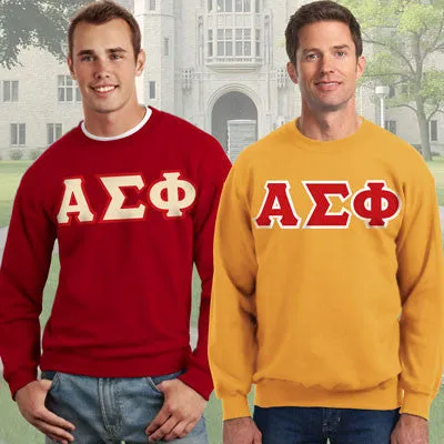 Alpha Sigma Phi 9oz. Crewneck Sweatshirt, 2-Pack Bundle Deal - G120 - TWILL