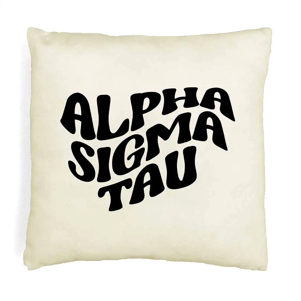 Alpha Sigma Tau Greek Mod Design on a Sorority Throw Pillow Cover for Dorm Room or Apartment Decor