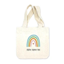 Alpha Sigma Tau Sorority Rainbow Mini Tote Gift Bag