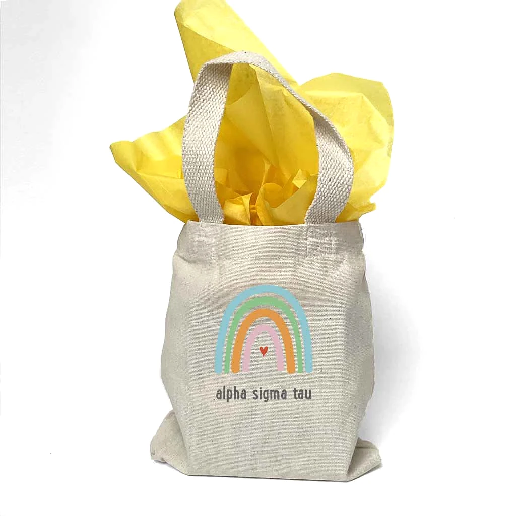 Alpha Sigma Tau Sorority Rainbow Mini Tote Gift Bag