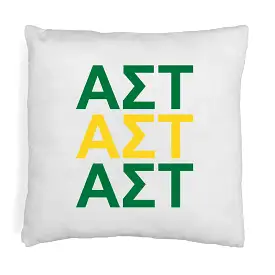 Alpha Sigma Tau Throw Pillow Cover with Greek Letters