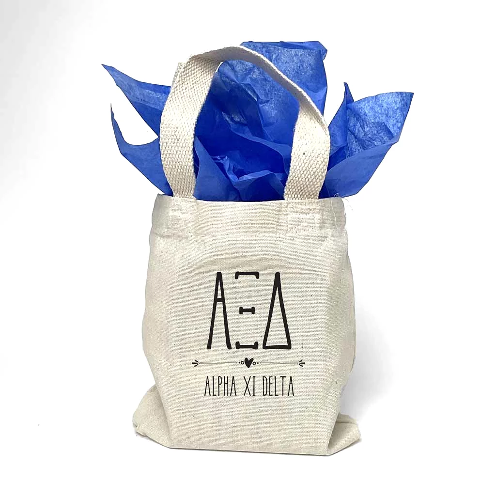 Alpha Xi Delta Boho Design on Mini Tote Gift Bag