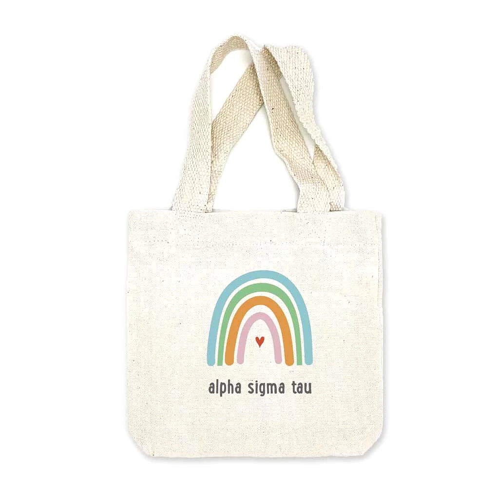 Alpha Xi Delta Sorority Rainbow Mini Tote Gift Bag