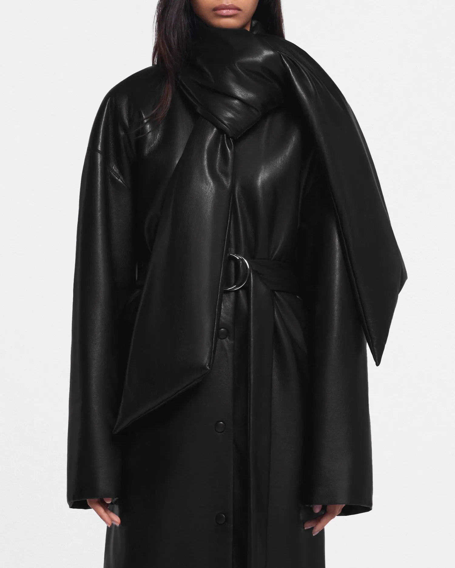 Amelie - Okobor Alt-Leather Coat - Black