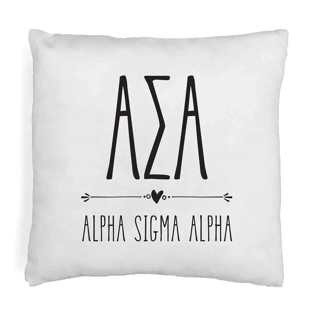 ASA Greek Boho Sorority Throw Pillow Cover for Dorm or Apartment