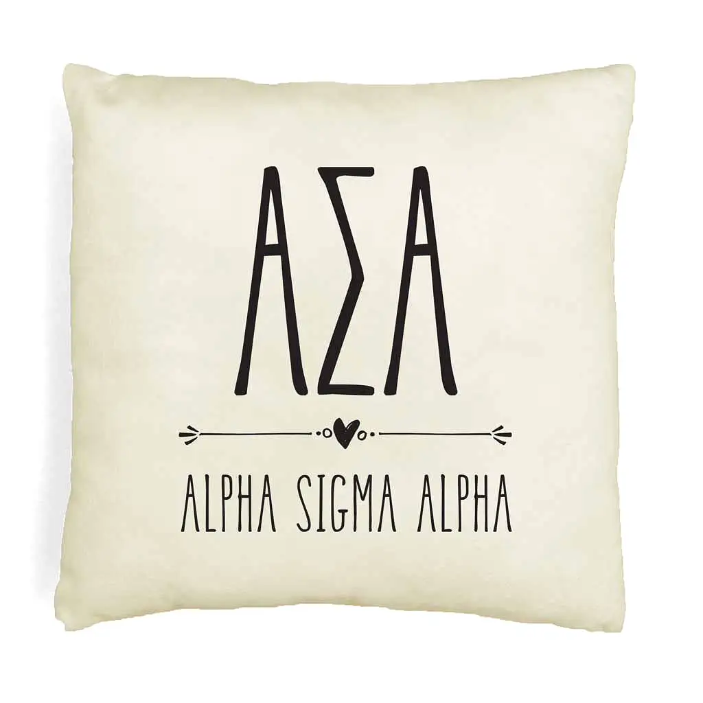 ASA Greek Boho Sorority Throw Pillow Cover for Dorm or Apartment