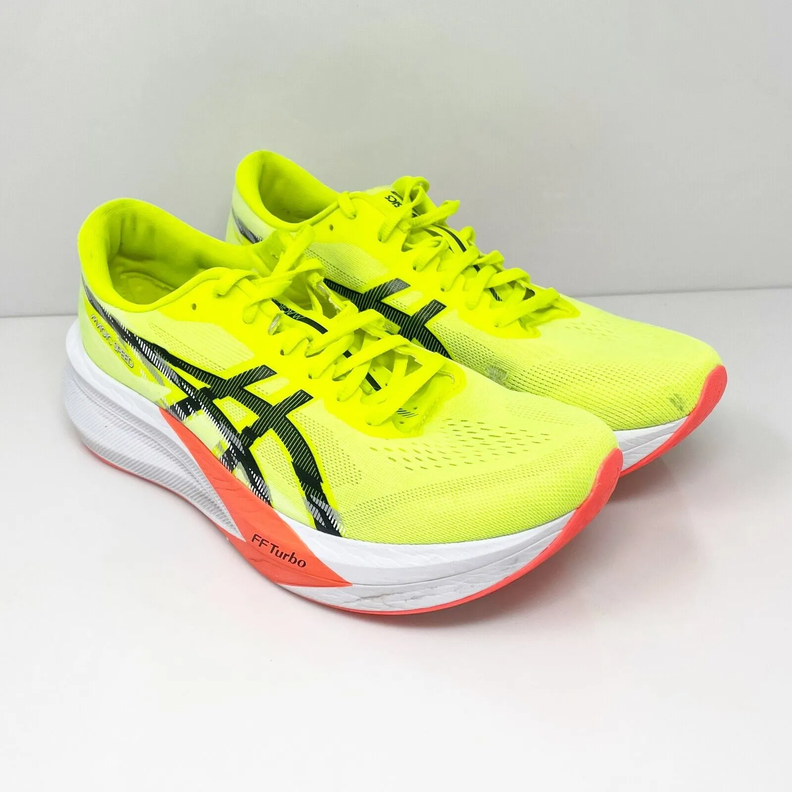 Asics Mens Magic Speed 4 1011B875 Yellow Running Shoes Sneakers Size 11.5