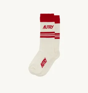 AUTRY APPAREL WOMAN  SOCKS IN RED COTTON TERRY