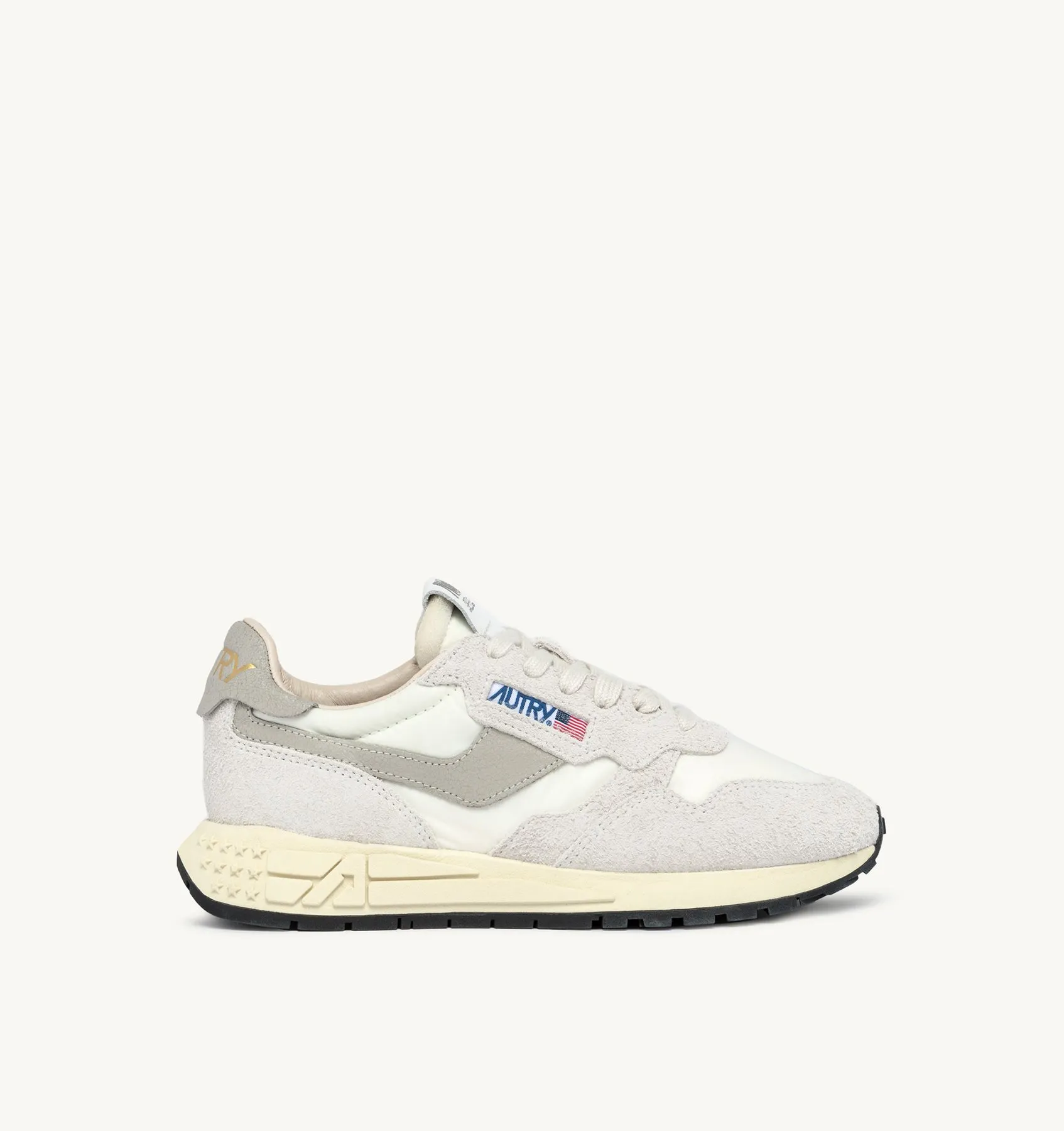 AUTRY SNEAKERS MAN  REELWIND LOW SNEAKERS IN BEIGE NYLON AND SUEDE