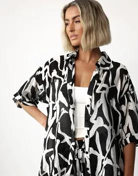 Avila Shirt (Monochrome Swirl)