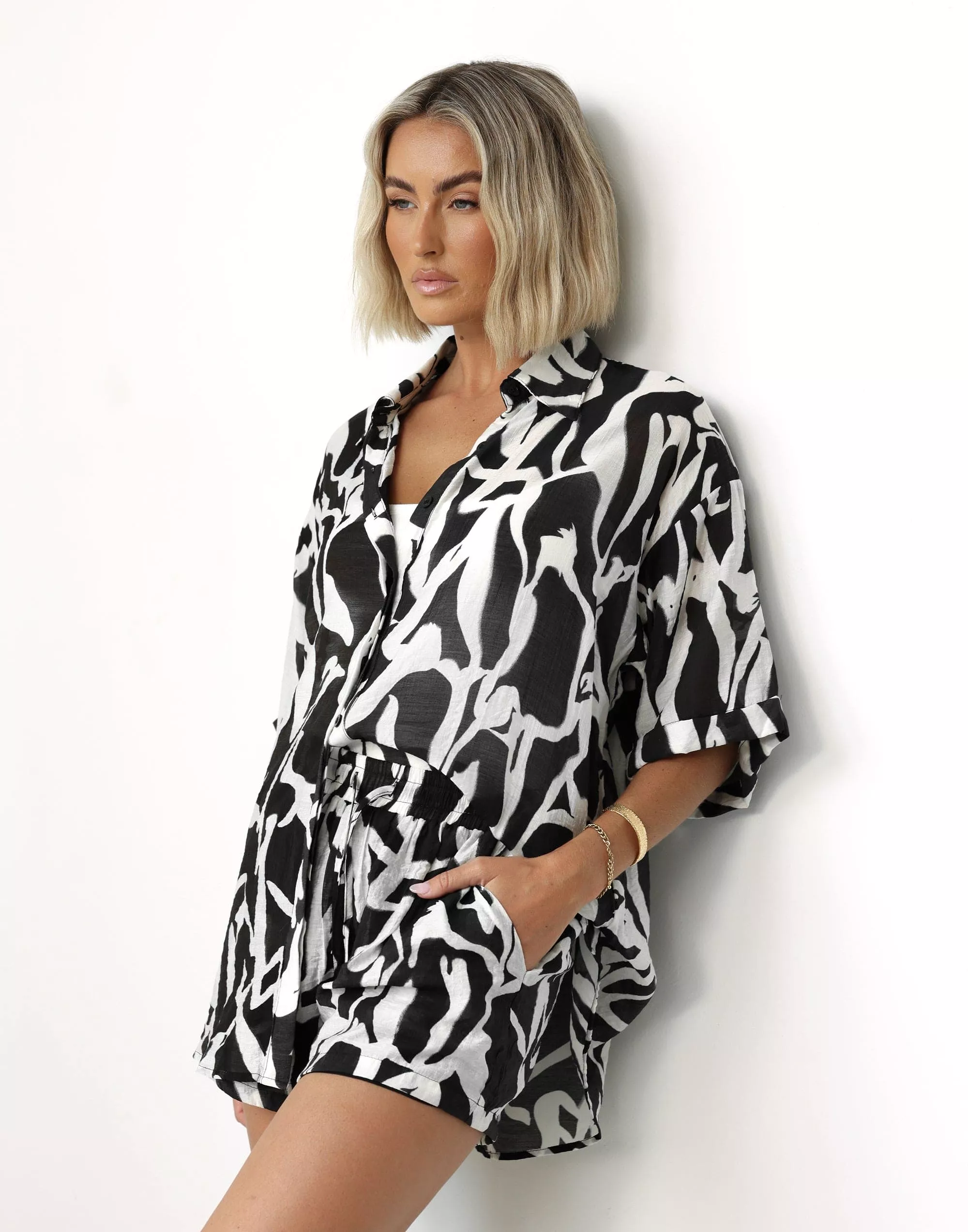 Avila Shirt (Monochrome Swirl)