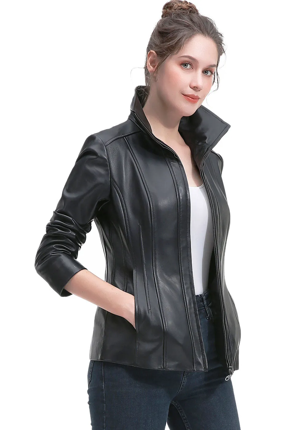 BGSD Women Josie Lambskin Leather Jacket