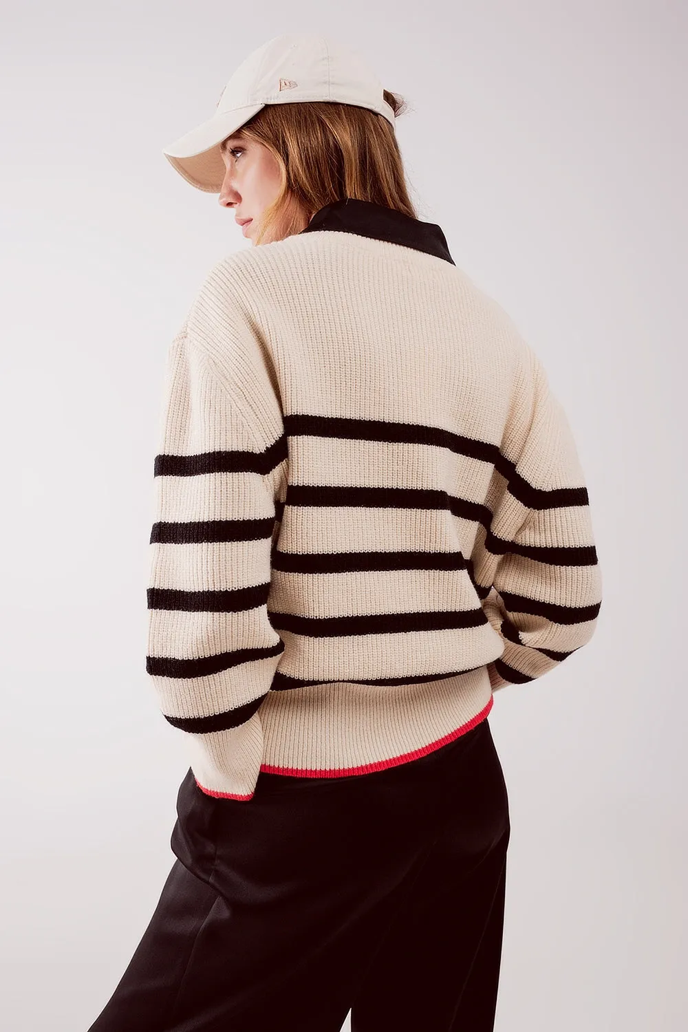 Black & Red Striped Sweater