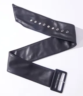 Black Leatherette Chunky Belt