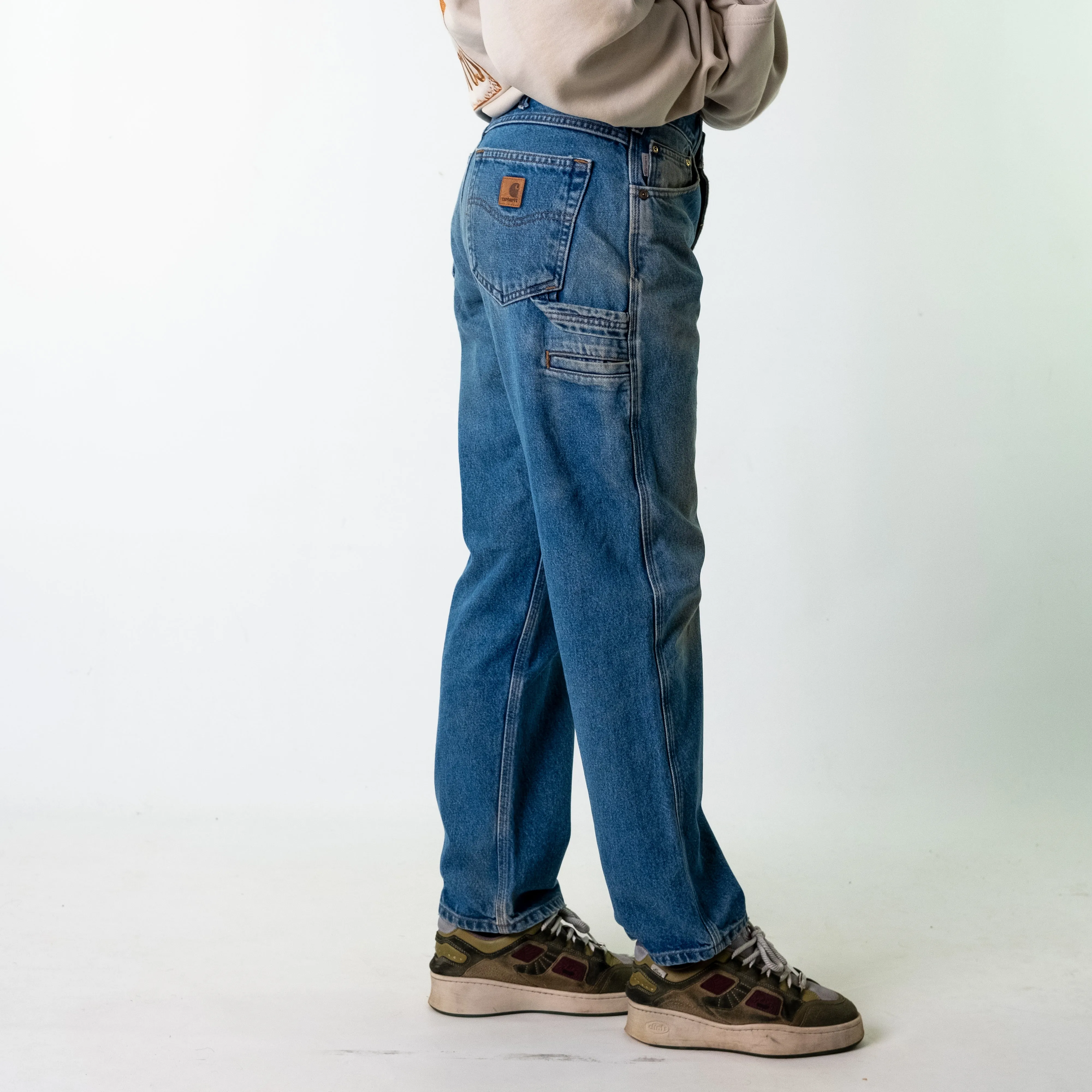 Blue Denim 90s Carhartt  Cargo Skater Trousers Pants Jeans (33x30)