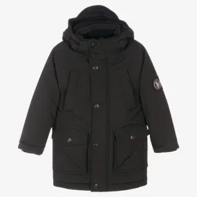 Boys Black Hooded Coat