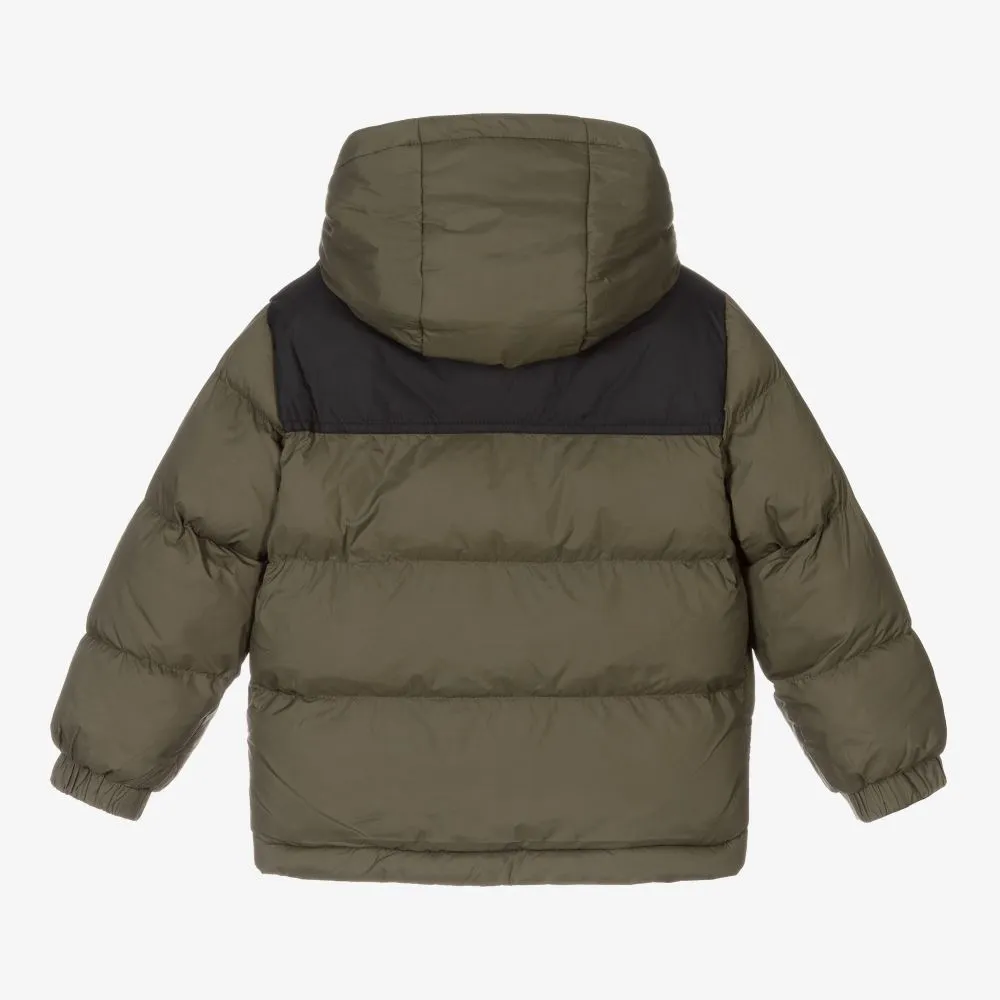 Boys Green Logo Puffer Coat