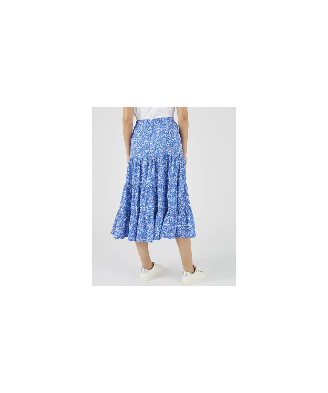 Button-through Print Skirt