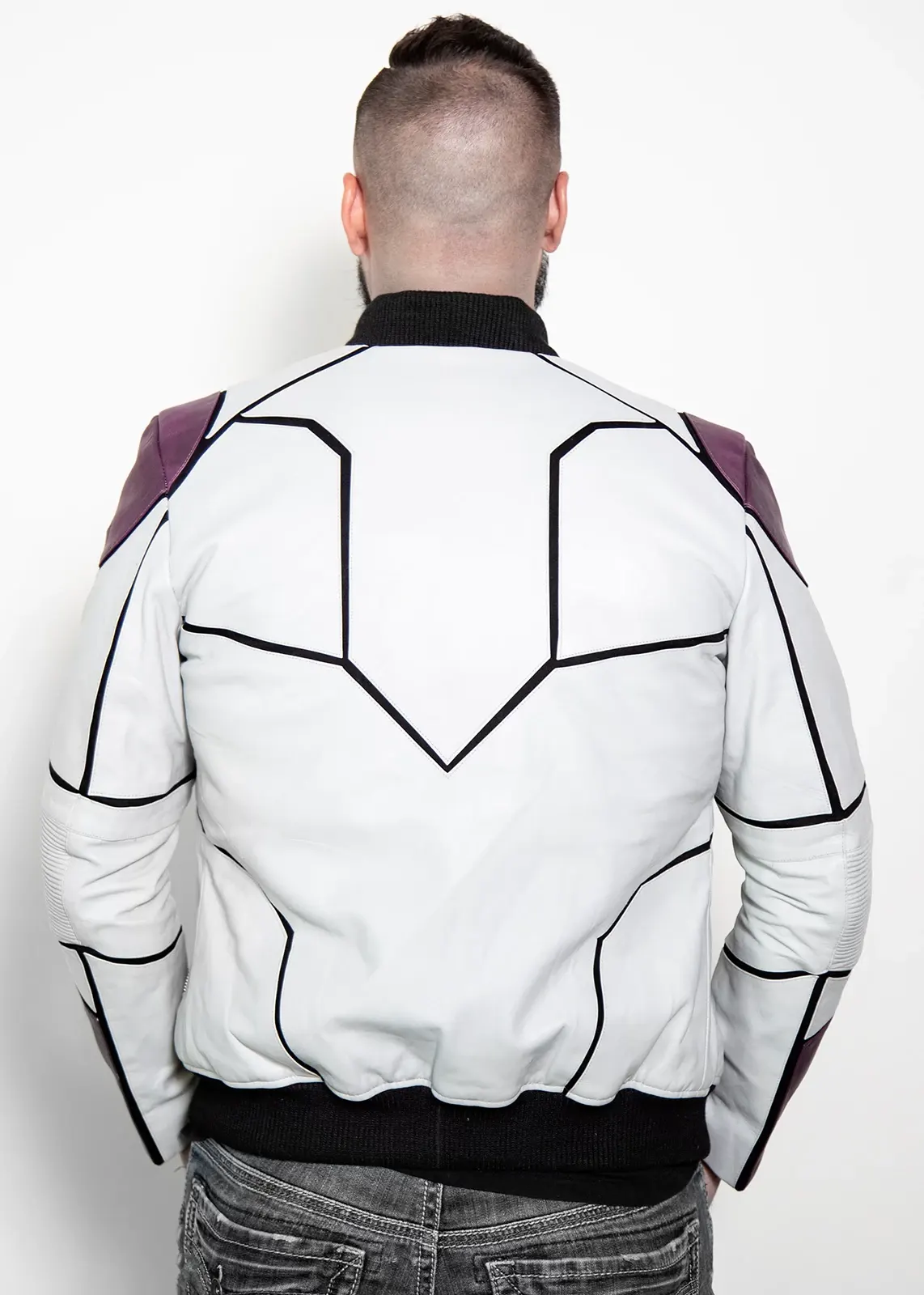 Buy Mens Dragon Ball Z Frieza Final Form Gray Leather Bomber Jacket