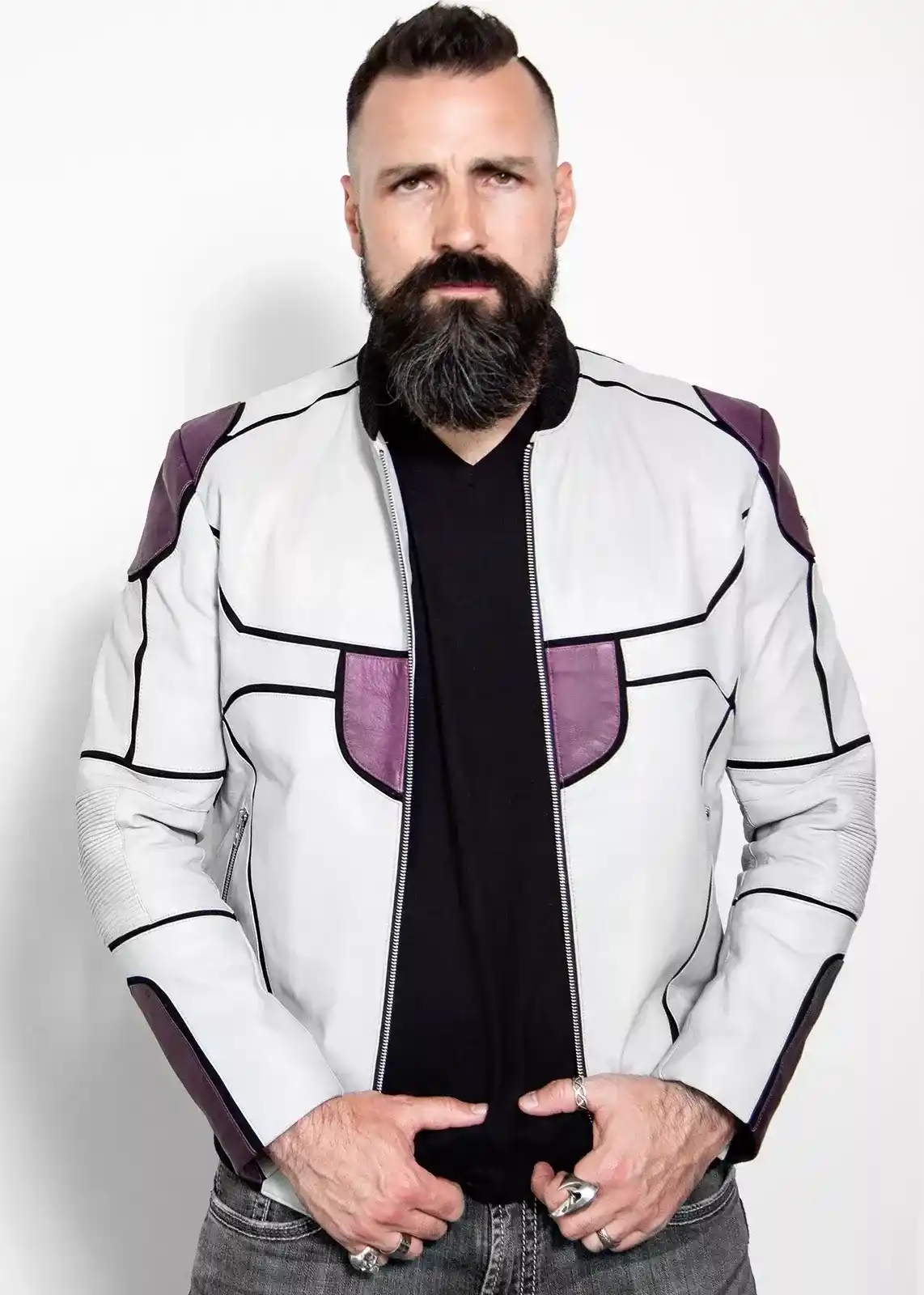 Buy Mens Dragon Ball Z Frieza Final Form Gray Leather Bomber Jacket