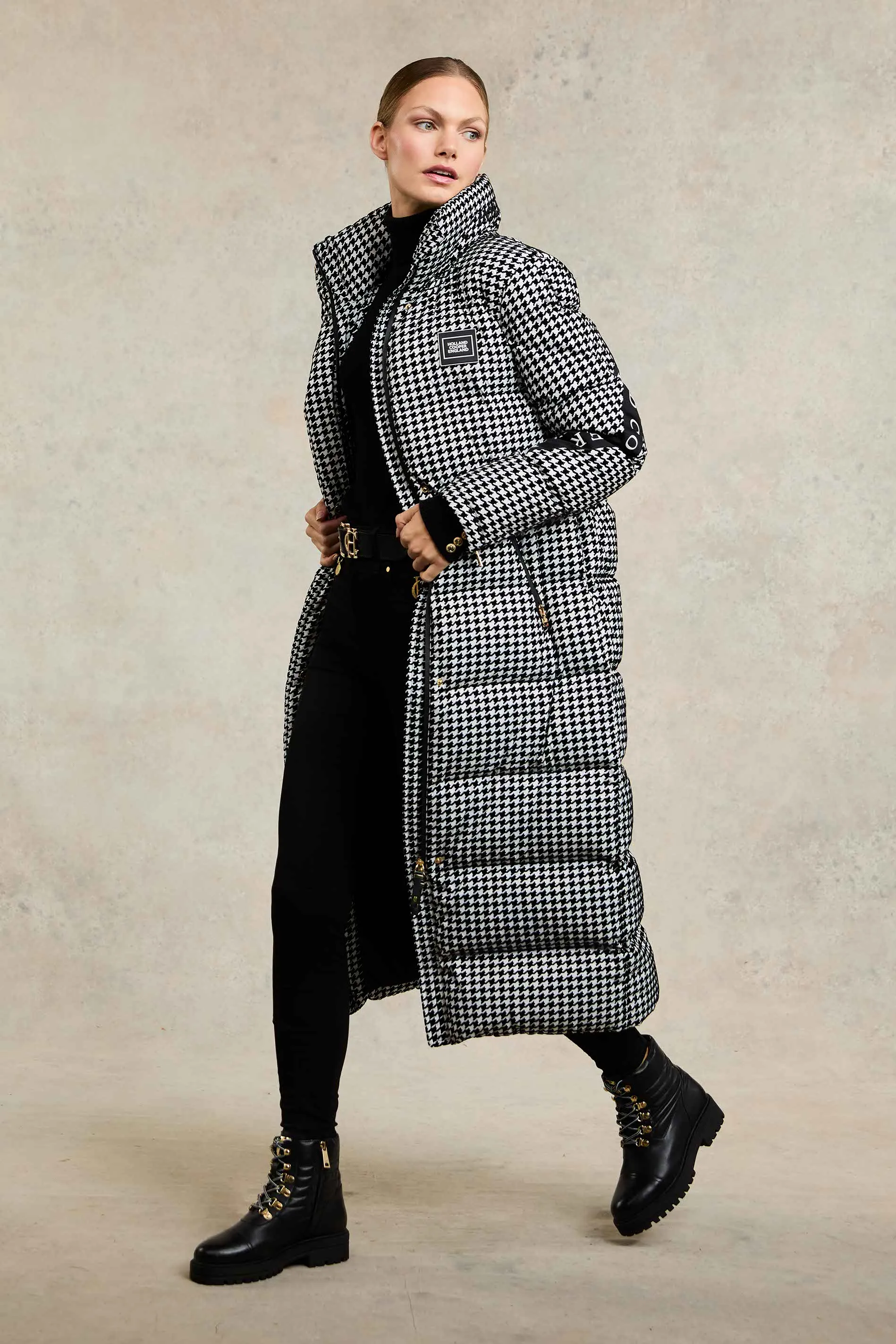 Camden Longline Coat (Houndstooth)