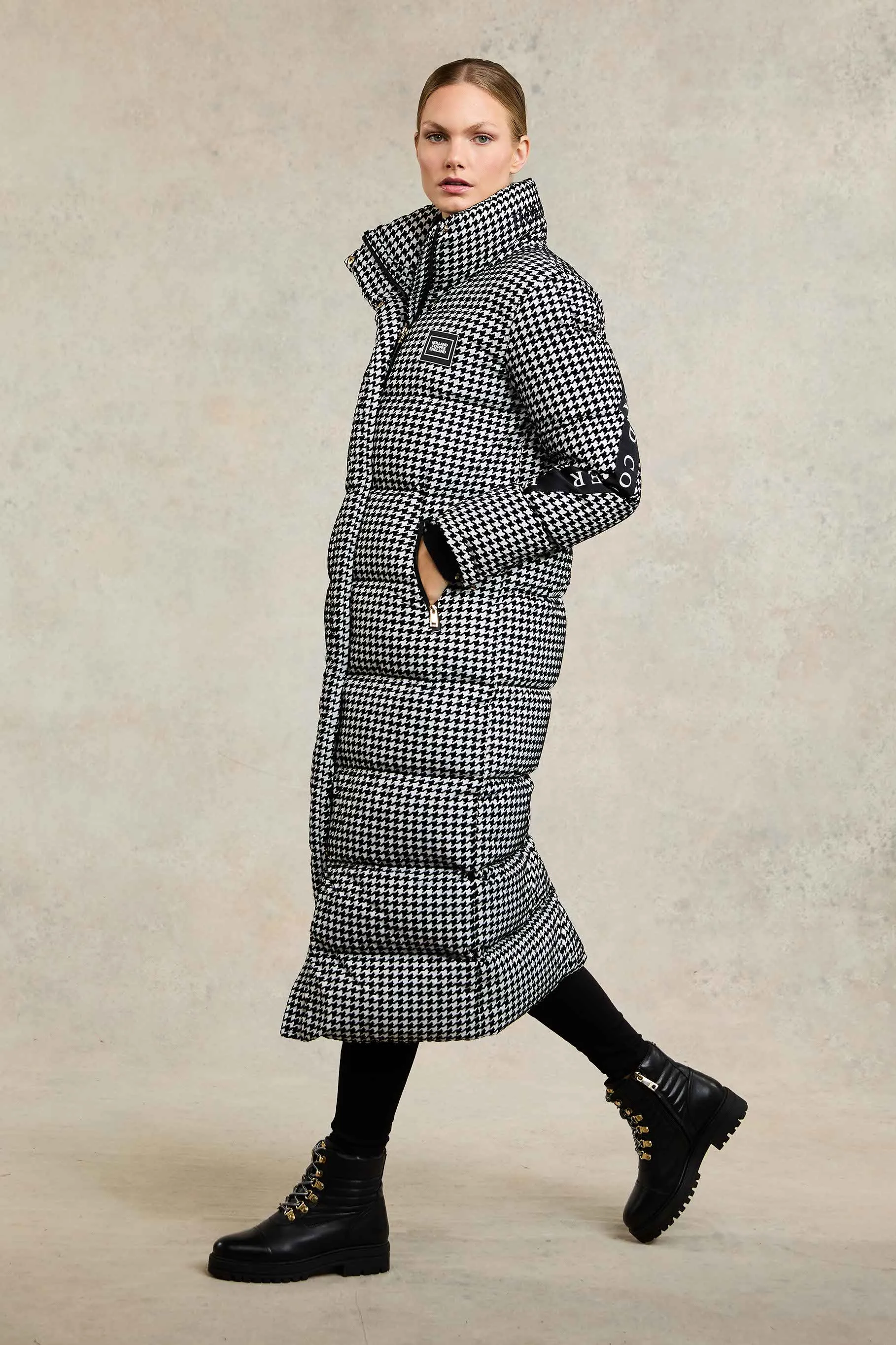 Camden Longline Coat (Houndstooth)