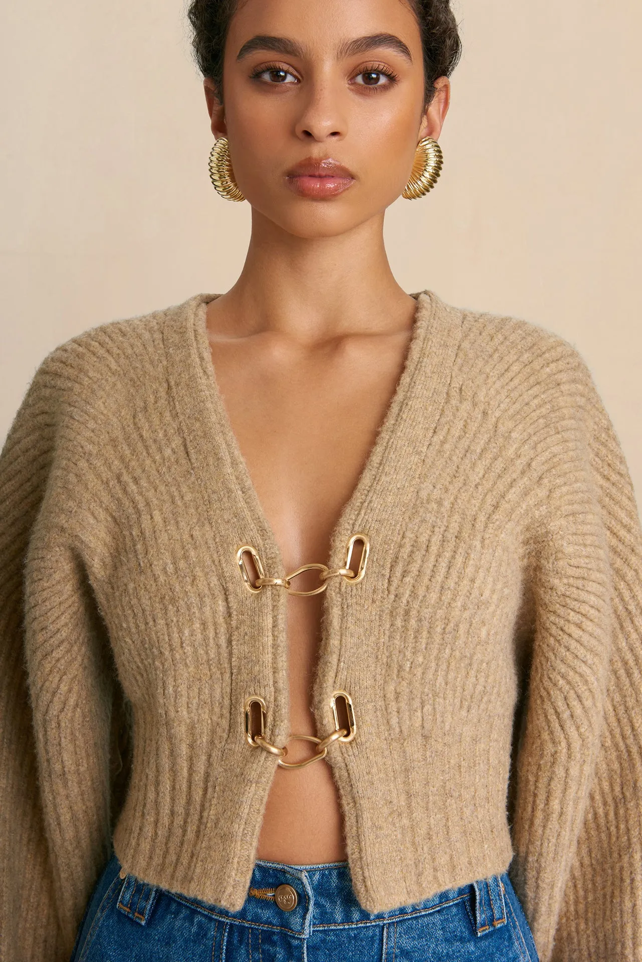 CASELLA KNIT CARDIGAN - CHAMPAGNE