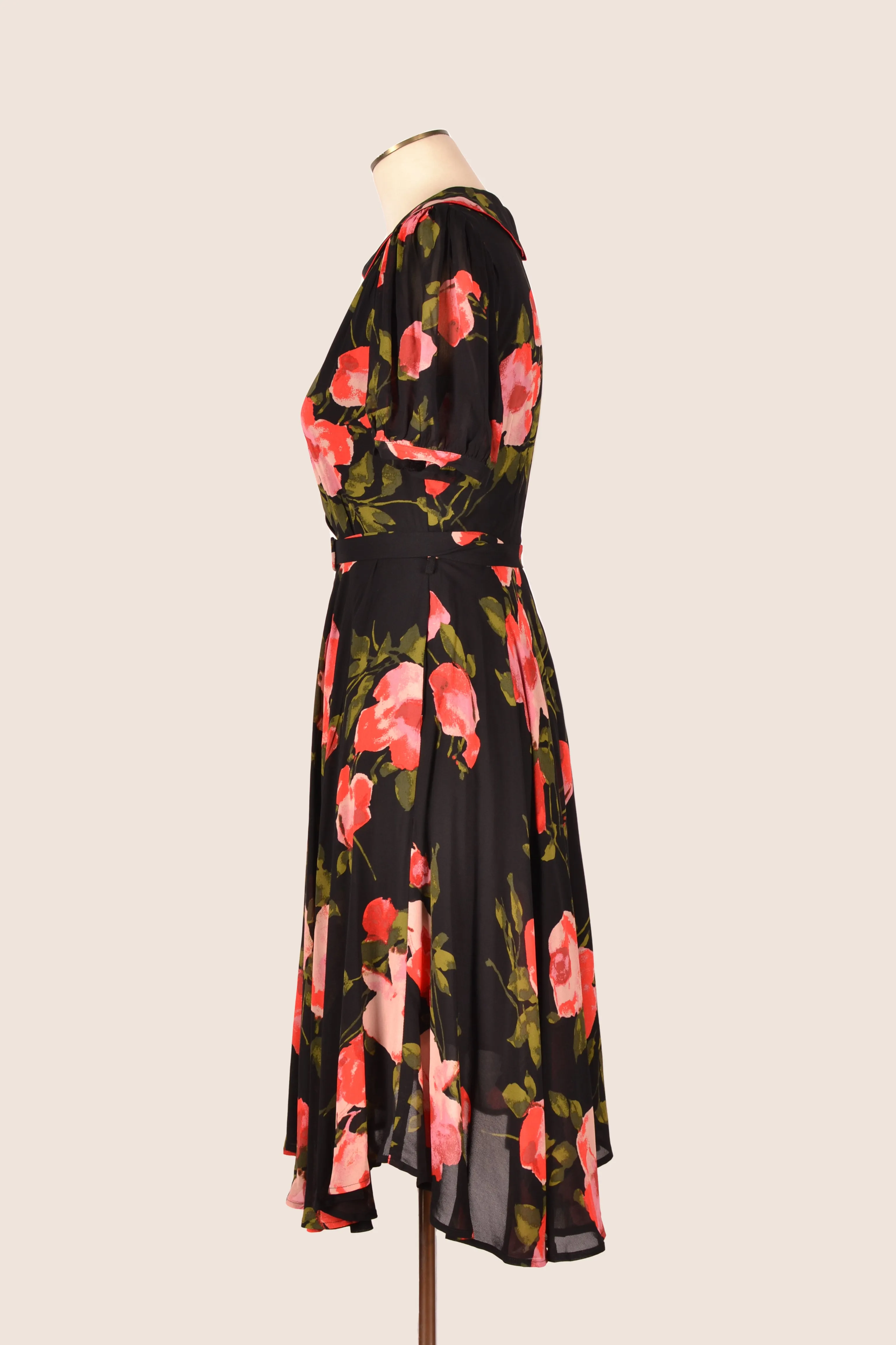 Charlie Red & Black Floral Dress