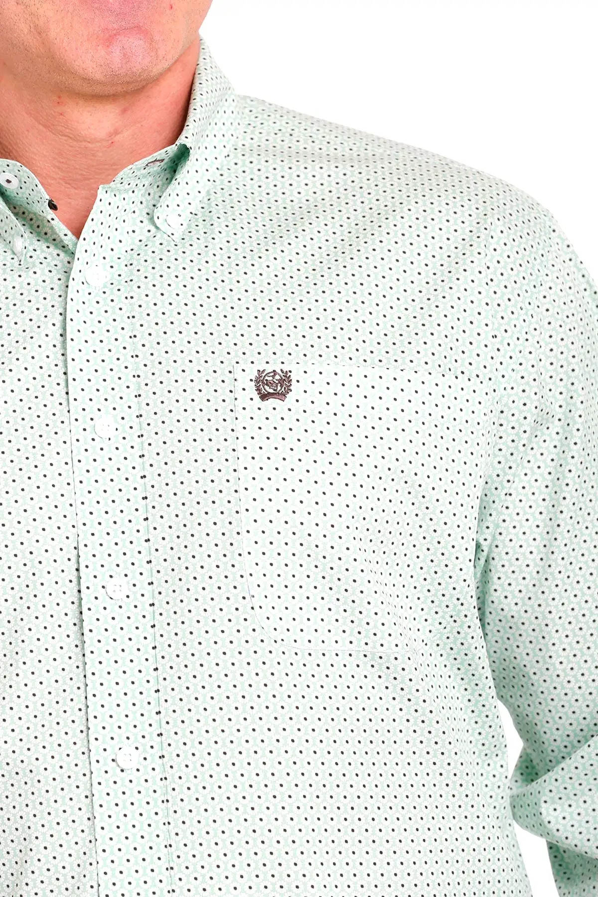 'Cinch' Men's Print Classic Fit Button Down - Green