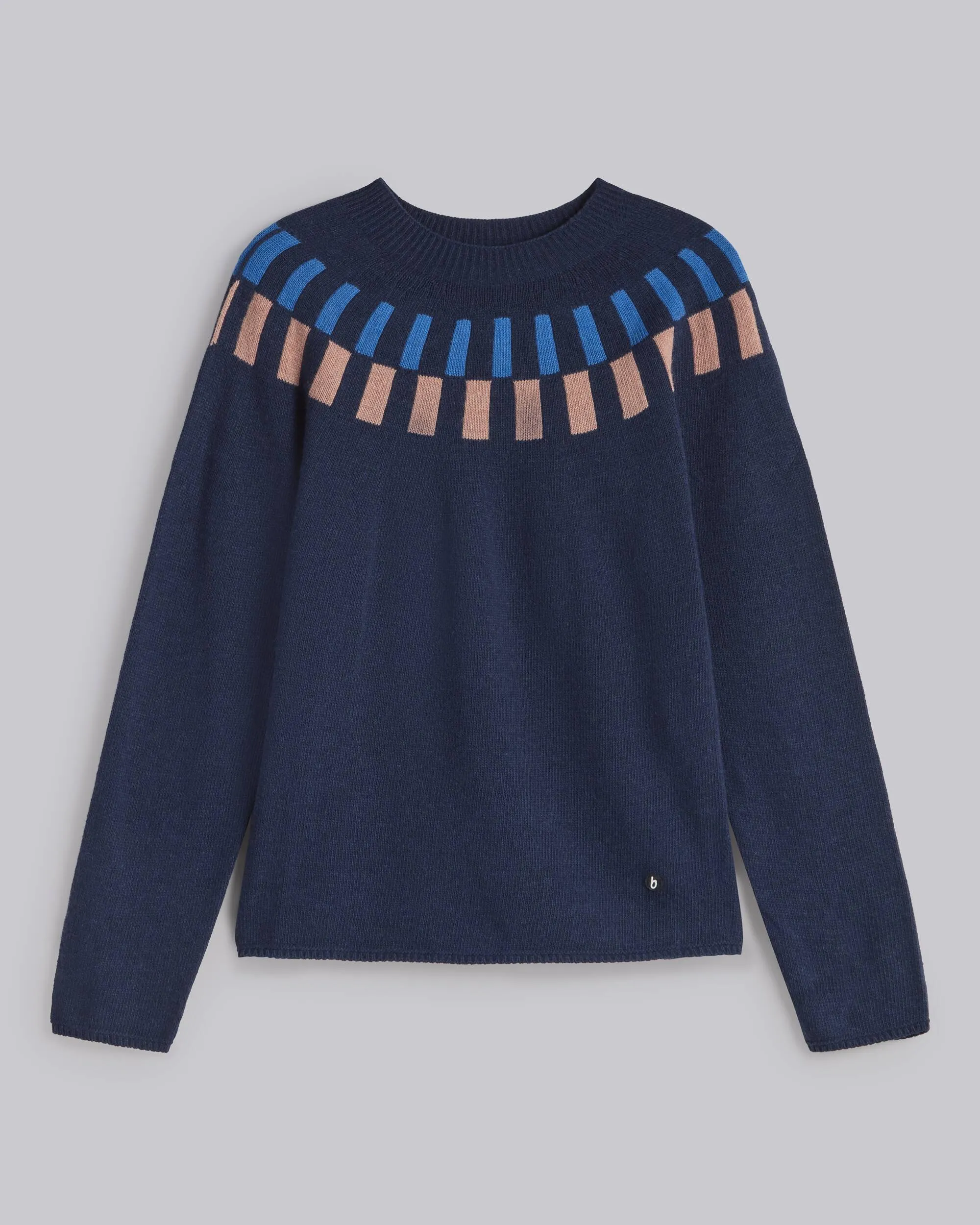 Cube Jacquard Sweater Navy