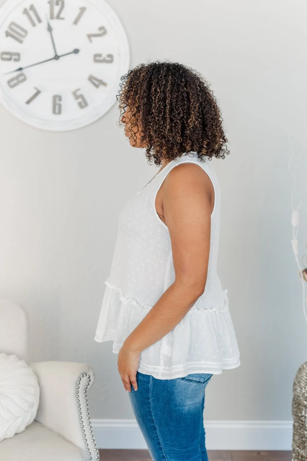 Days Spent Together Sleeveless Blouse- Ivory