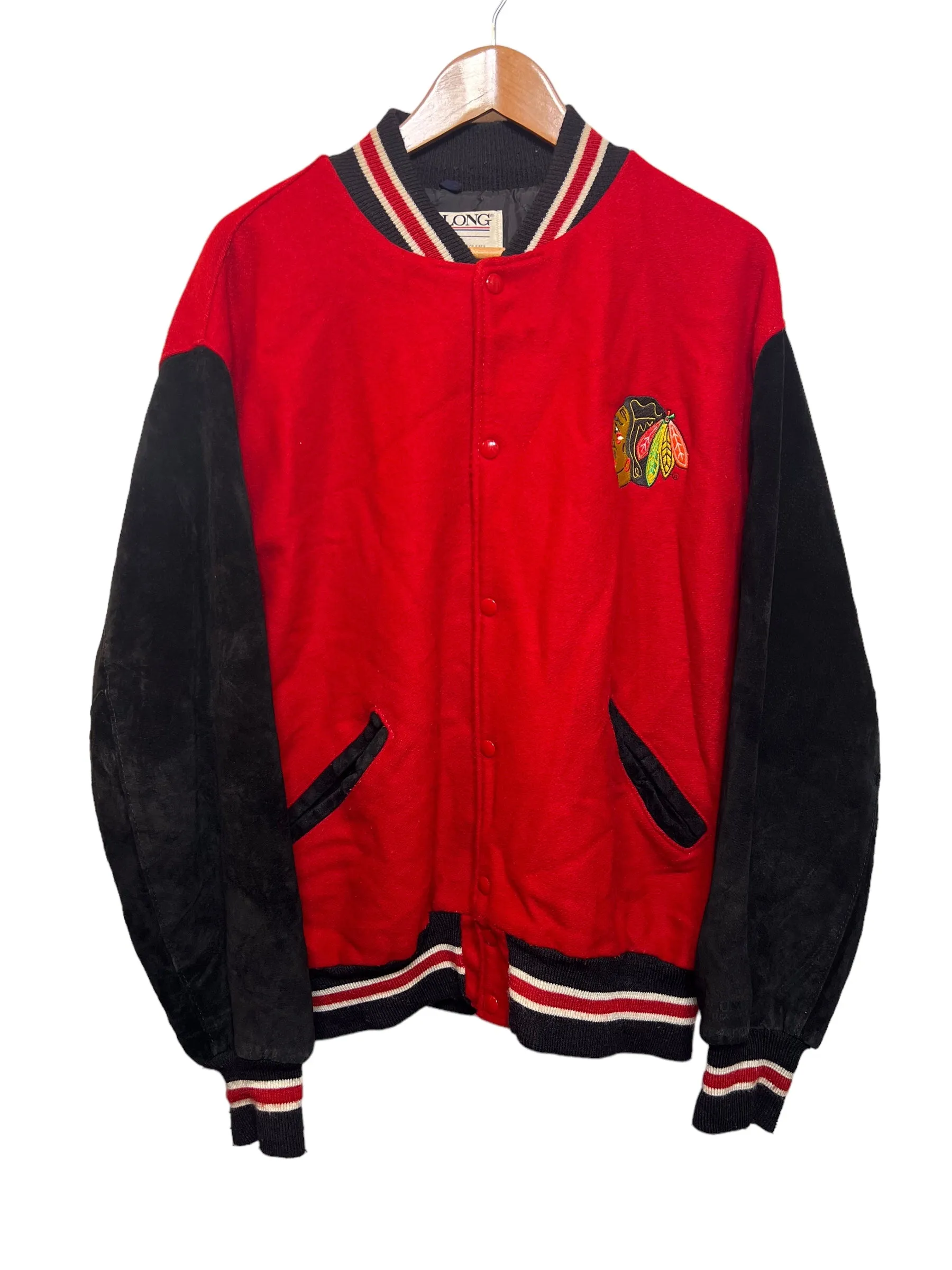 DeLong Mens NHL Red Varsity Jacket (Size XL)